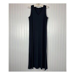 J.Jill Wearever Collection Navy Blue Sleeveless Maxi Dress Sz MP Capsule Stretch